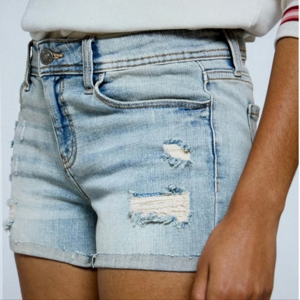 Studio Blue Kadence Super High Rise Distressed Denim Short - Indigo - Size 25